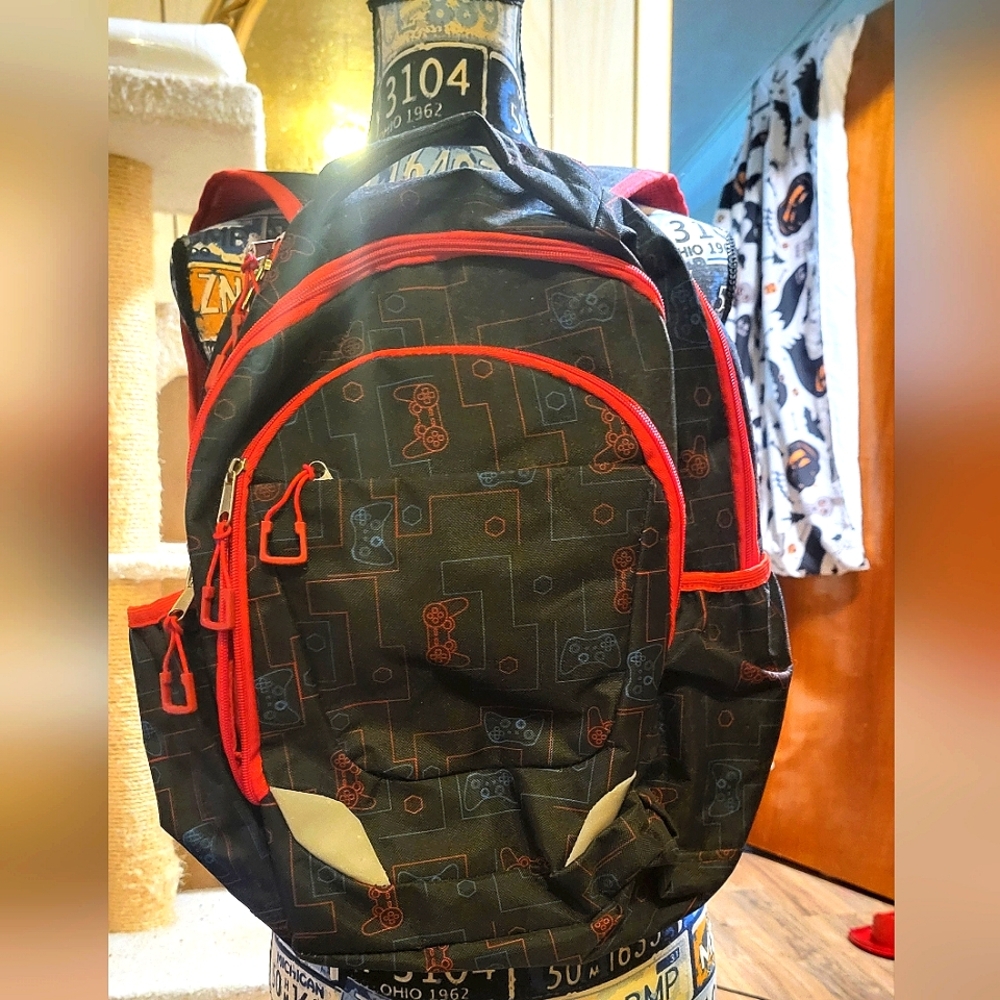 Black and Red Gaming Backpack